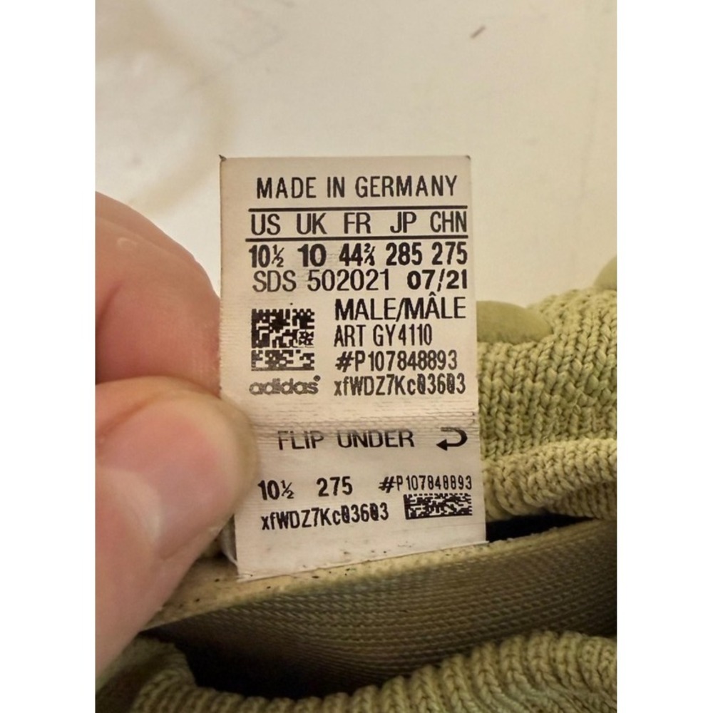 Adidas Yeezy 450 Shoes Mens Size 10.5 Green Sulfur Sneakers Made Germany GY4110 - Picture 6 of 8